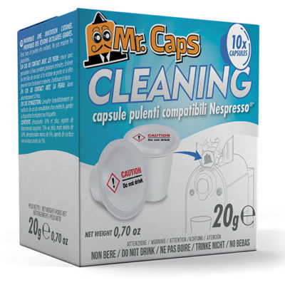 Scatola con 10 Capsule Mr Caps Cleaning Mr Caps compatibili con sistema Nespresso®*